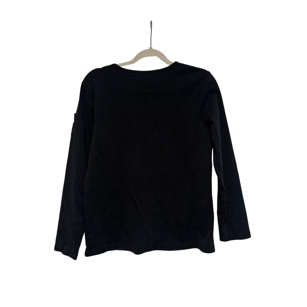 Lauren Ralph Lauren Black Long Sleeve Crew Neck Top XL - Picture 7 of 7